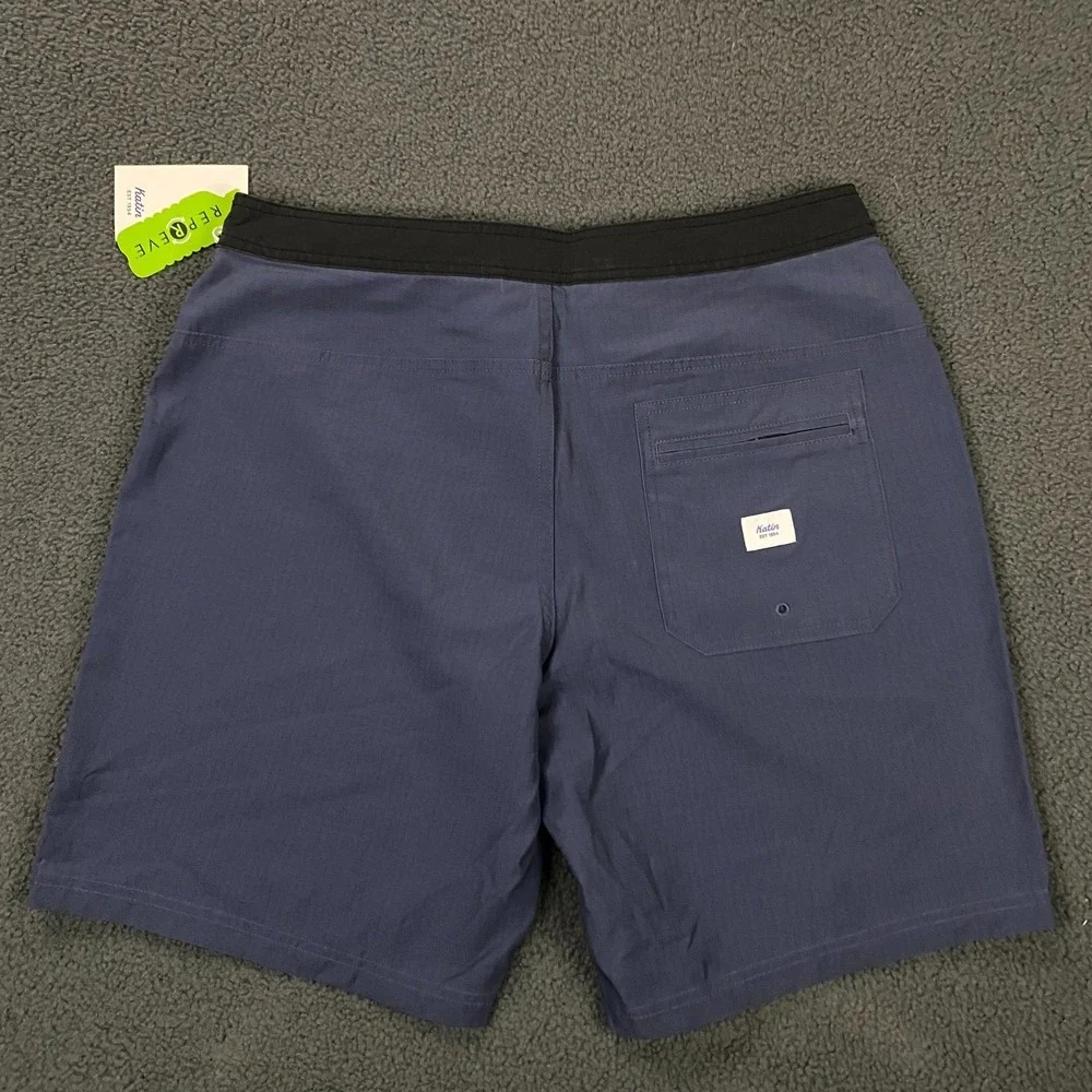 Katin Plant Surf Trunk Mens 32 Blue No Liner Stretch Board Short Swim Hybrid